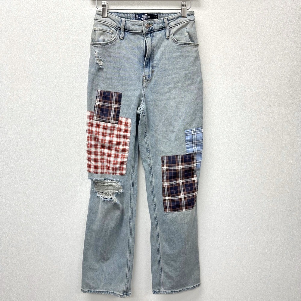 Hollister Ultra High Rise Patchwork Dad Jeans 26